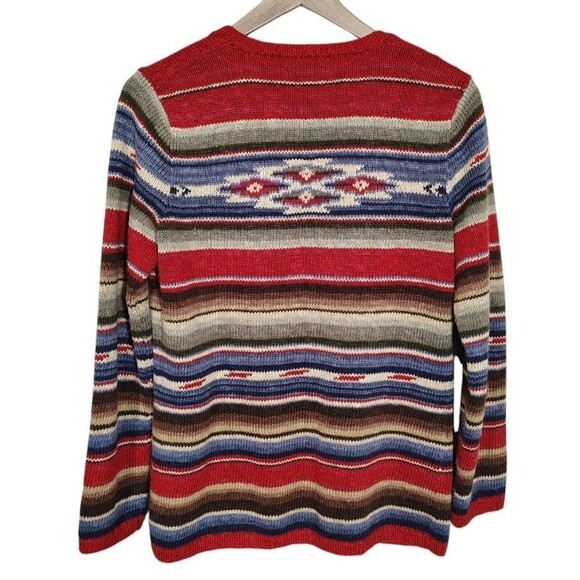 Vtg Ralph Lauren SMALL Hand Knit Sweater Cardigan Southwestern Aztec Navajo 90s - Picture 3 of 9